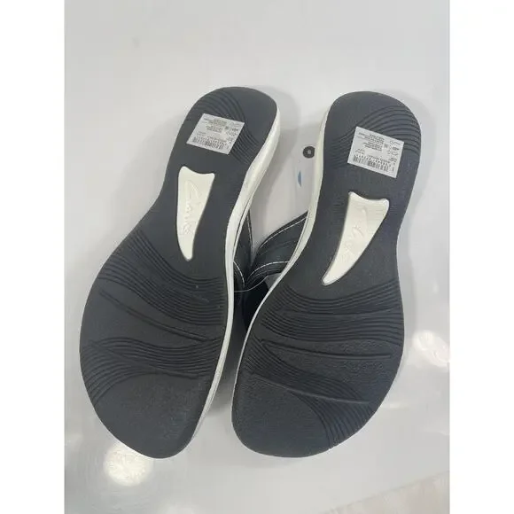 Clarks Breeze Reynah Shoes Women's Size 8 Black Cloudsteppers Thong Sandals New - Picture 9 of 11